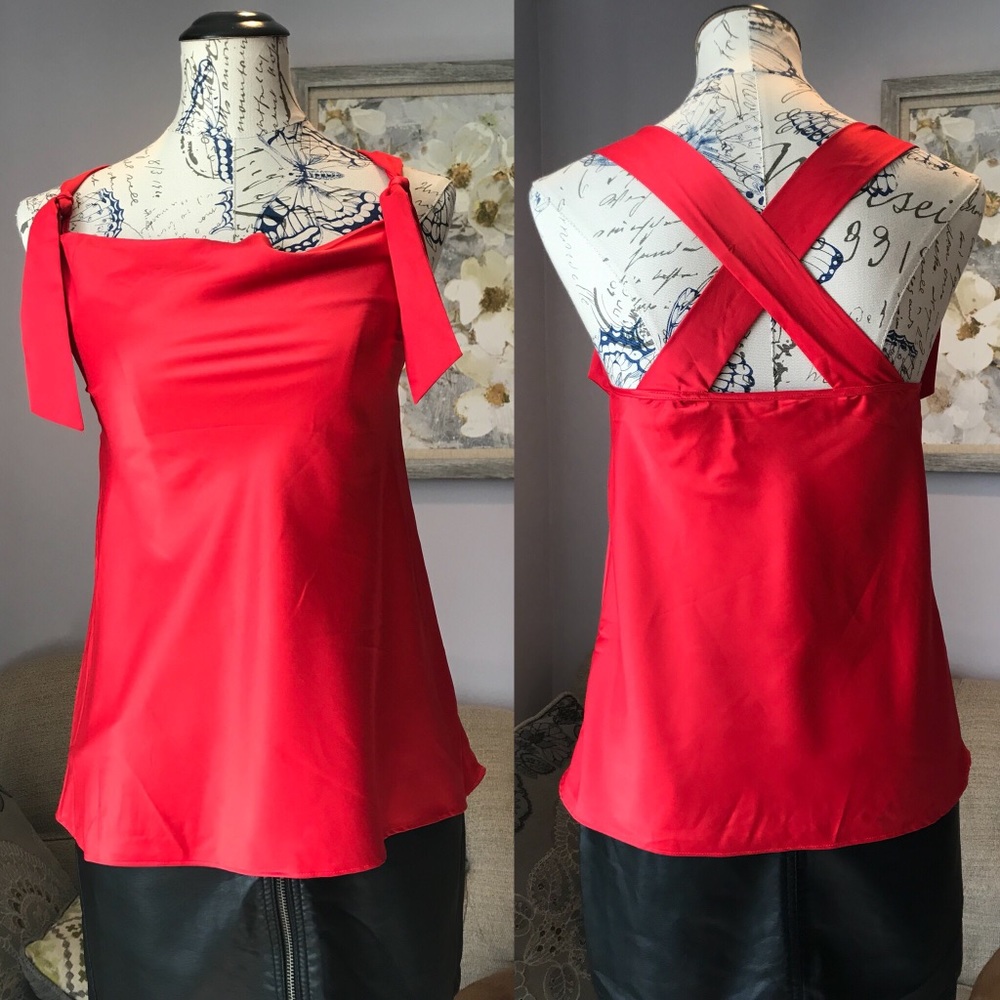 Soft and silky tank top, cross back